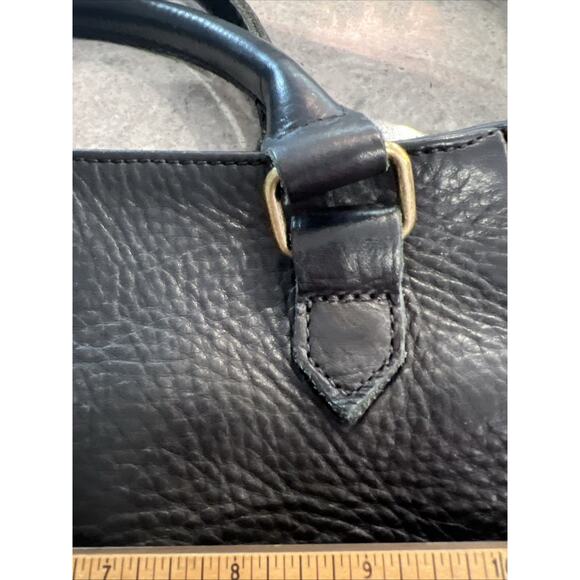 Duluth Trading Co Lifetime Leather Premium Crossbody Purse Bag Black Cowhide - Picture 8 of 16